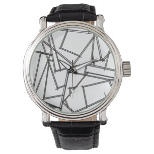 Reloj De Pulsera Geométrico Blanco Y Negro