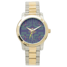 Reloj De Pulsera Geométrico de cuadrados azules