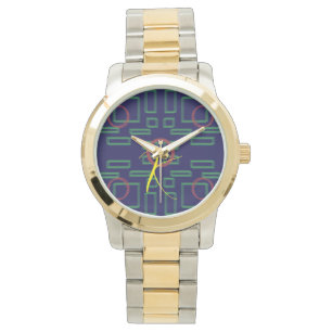 Reloj De Pulsera Geométrico de cuadrados azules