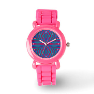 Reloj De Pulsera Geométrico rojo y azul de estrella