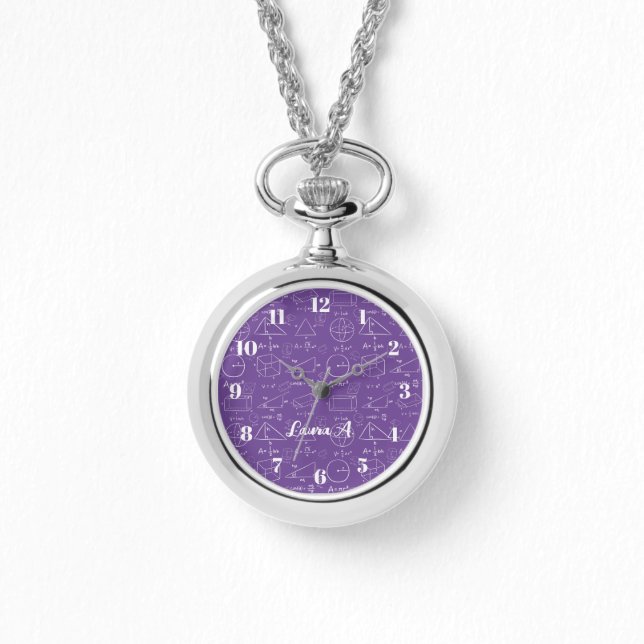 Reloj De Pulsera Geometry Math Stylish Purple (Anverso)