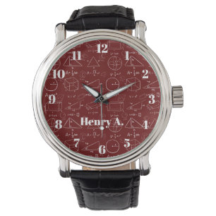 Reloj De Pulsera Geometry Math Stylish Red Wine