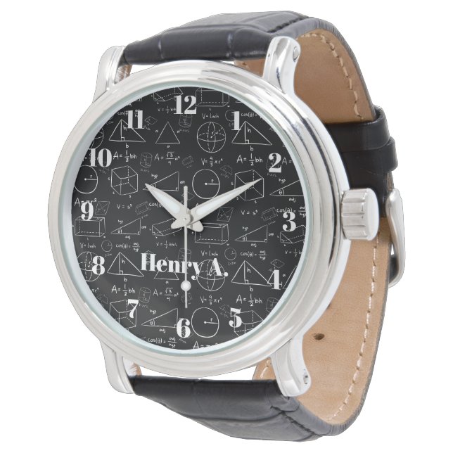 Reloj De Pulsera Geometry Math Stylish White and Black Watch (Angular)