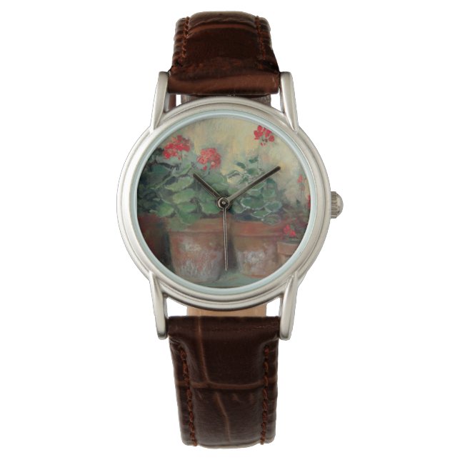 Reloj De Pulsera Geranios en ollas (Anverso)