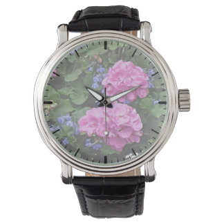 Reloj De Pulsera Geranios y Periwinkle