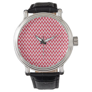 Reloj De Pulsera Geranium Elegant Chevron Design