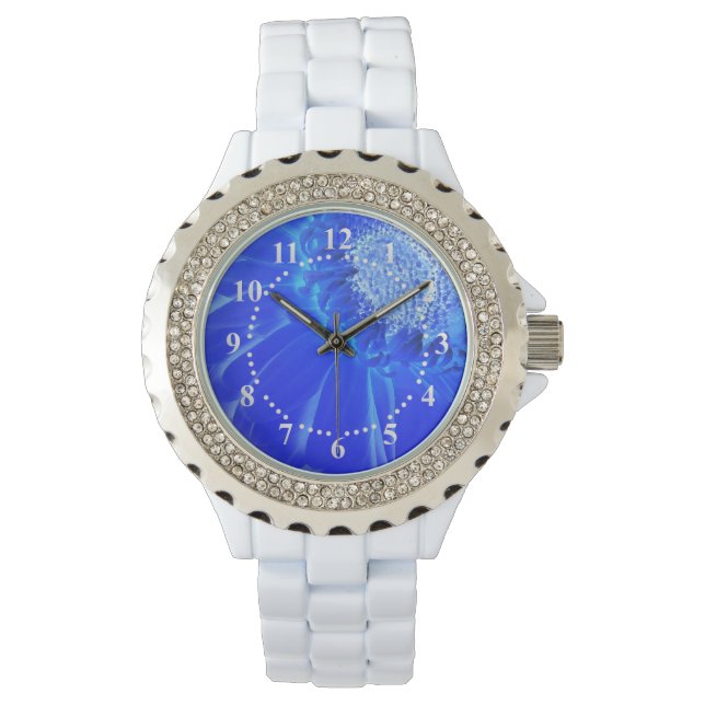 Reloj De Pulsera gerbera azul eléctrico (Anverso)