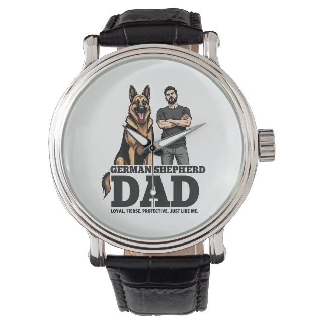 Reloj De Pulsera German Shepherd Dad – Loyal. Fierce. Protective. (Anverso)