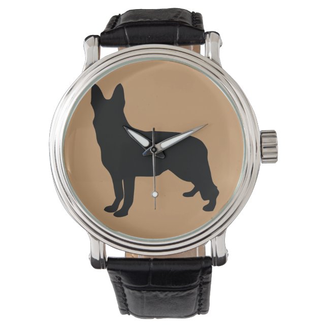 Reloj De Pulsera German Shepherd Silhouette (Anverso)