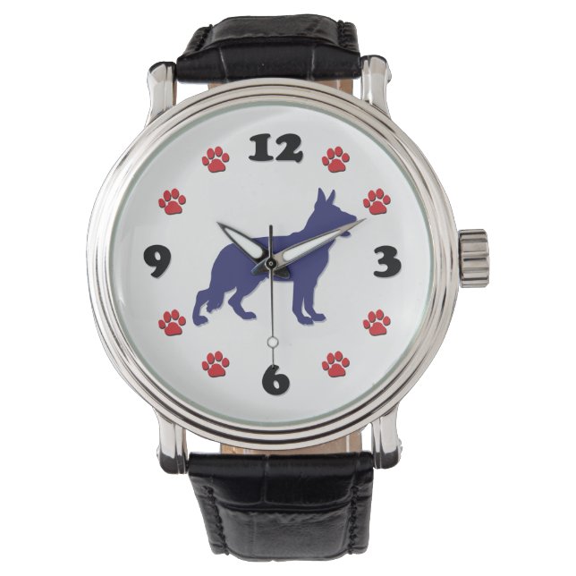 Reloj De Pulsera German Shepherd Silhouette (Anverso)