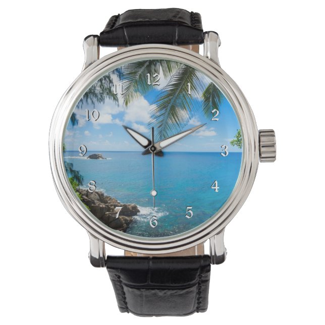Reloj De Pulsera Getaway tropical, fotografía escénica, (Anverso)