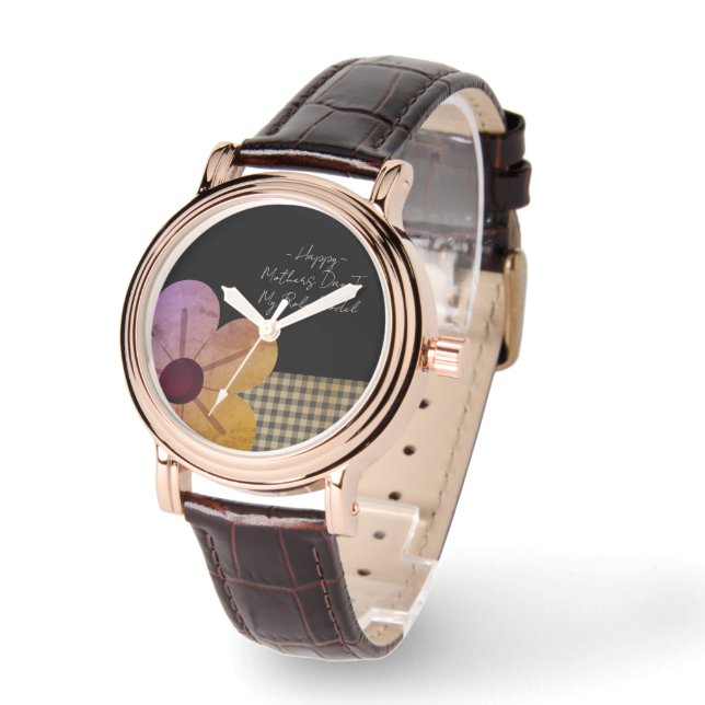 Reloj De Pulsera Gift For Mom, Happy Mothers Day,Flower Art (Ángulo)
