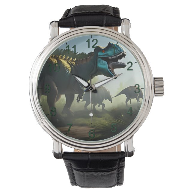 Reloj De Pulsera Giganotosaurus Dinosaurios Prowling, Mens Watch (Anverso)
