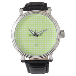 Reloj De Pulsera Gigante de color de arena verde ginham personaliza