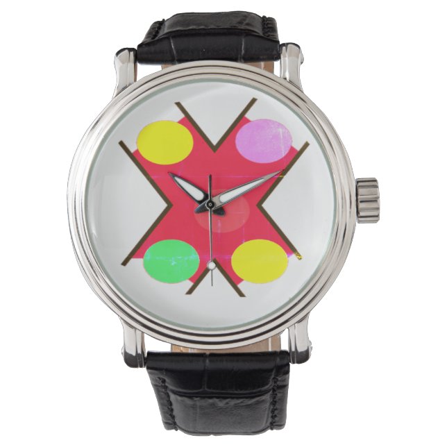 RELOJ DE PULSERA GIGANTE DE SOLDADURA PUNTOS AMARILLO ROJO BRILLANT (Anverso)