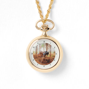 Reloj De Pulsera Gigante suave: tala de caballos en bosque