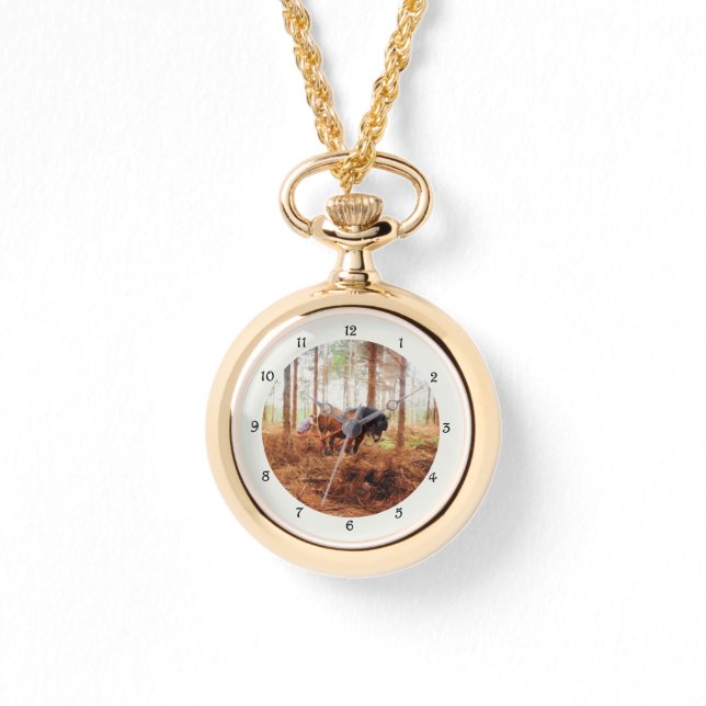 Reloj De Pulsera Gigante suave - Traslado de caballos en bosque (Anverso)