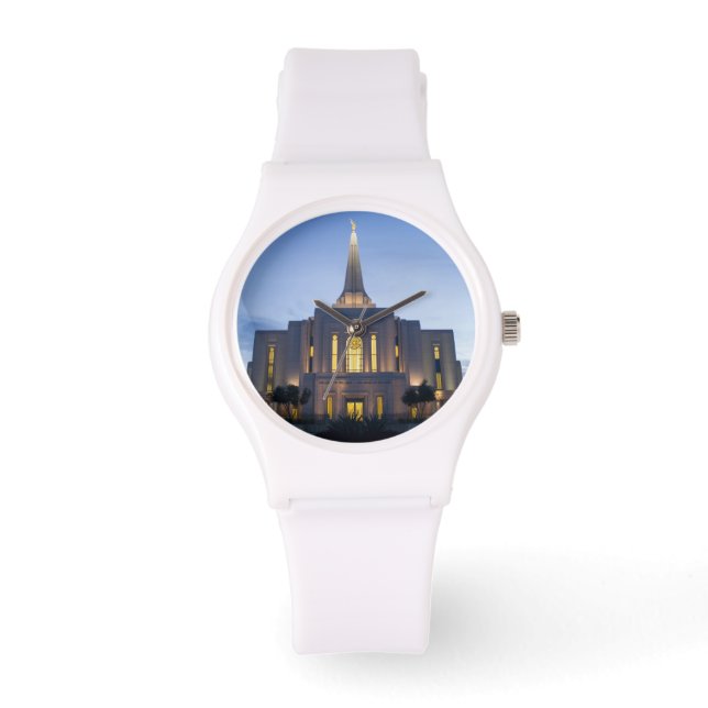 Reloj De Pulsera Gilbert Arizona LDS Temple White Silicon Watch (Anverso)