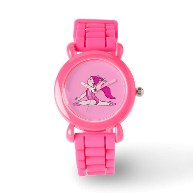 Reloj De Pulsera Gimnasia de niñas rosadas (Anverso)