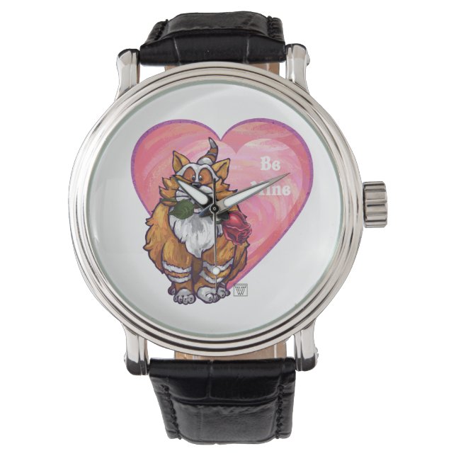 Reloj De Pulsera Ginger Cat El día de San Valentín (Anverso)
