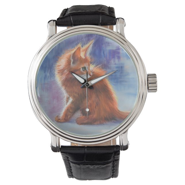 Reloj De Pulsera Ginger Kitten en luz pastel (Anverso)