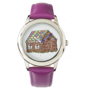 Reloj De Pulsera Gingerbread House Candy Navidades Xmas Watch