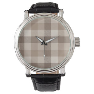 Reloj De Pulsera Gingham a cuadros bronceado tierra neutral