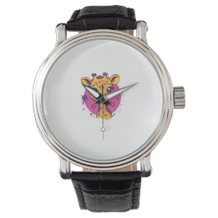 Reloj De Pulsera Girafa Adorable Con Amor Personalizado Del Corazón