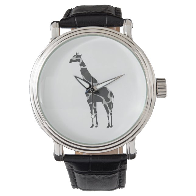 Reloj De Pulsera Giraffe Black and Grey Silhoutte (Anverso)