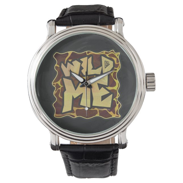 Reloj De Pulsera Giraffe Brown and Yellow Print (Anverso)