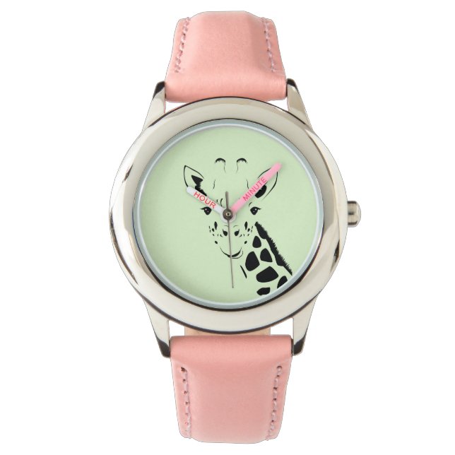 Reloj De Pulsera Giraffe Face Silhouette (Anverso)