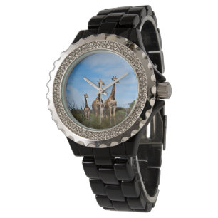Reloj De Pulsera Giraffe Family en Grassy Hilltop