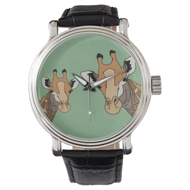 Reloj De Pulsera Giraffe Funny Green (Anverso)