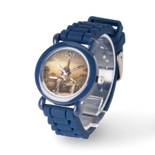 Reloj De Pulsera Giraffe Grooves: Una serenata de bongo en la saban