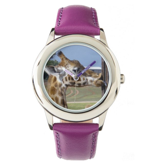 Reloj De Pulsera Giraffe Kisses Pucker, (Anverso)