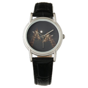 Reloj De Pulsera Giraffe Love In The Moonlight,
