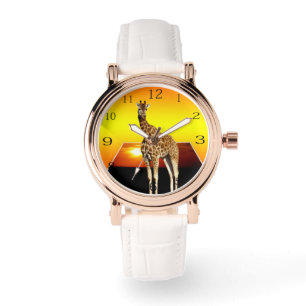 Reloj De Pulsera Giraffe Sunshine Pop Out Art,