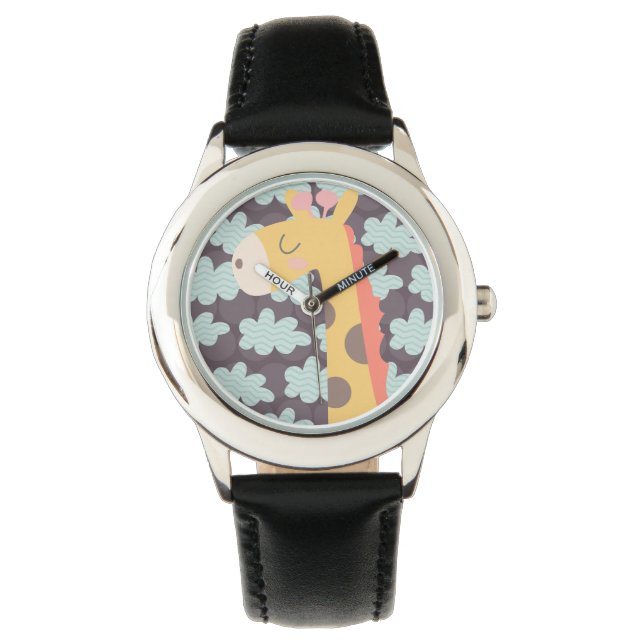 Reloj De Pulsera Giraffe y nubes (Anverso)