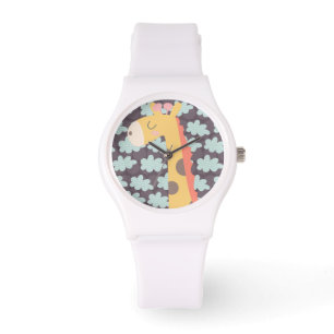 Reloj De Pulsera Giraffe y nubes