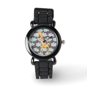Reloj De Pulsera Giraffe y nubes