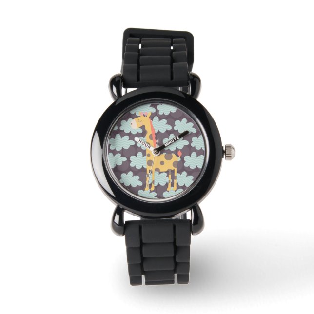 Reloj De Pulsera Giraffe y nubes (Anverso)