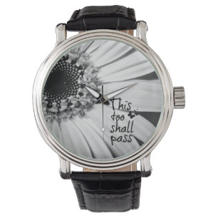 Reloj De Pulsera Girasol blanco y negro con cotización