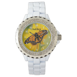 Reloj De Pulsera Girasol de la mariposa de monarca