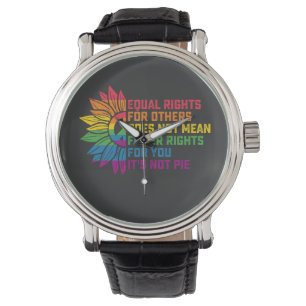 Reloj De Pulsera Girasol del Orgullo LGBT Igualdad de Derechos para