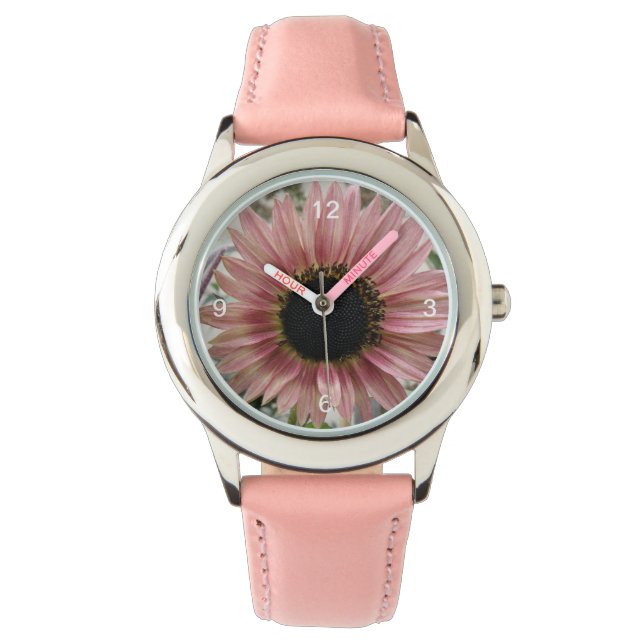 Reloj De Pulsera Girasol rosa pálido (Anverso)