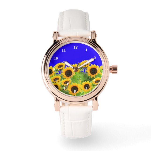 Reloj De Pulsera Girasoles Amarillos Vigilan (Anverso)