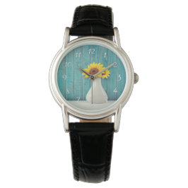 Reloj De Pulsera Girasoles en un jarrón