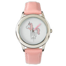 Girls Cute Boho Pink Unicorn and Name