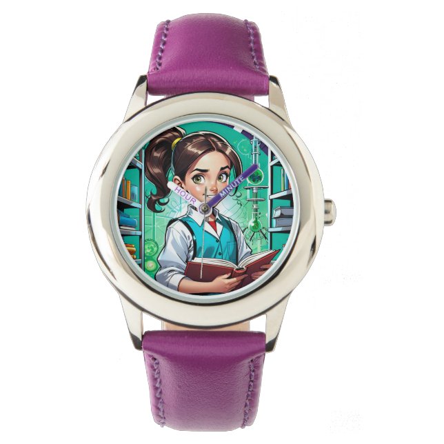 Reloj De Pulsera Girls Love Science! (Anverso)