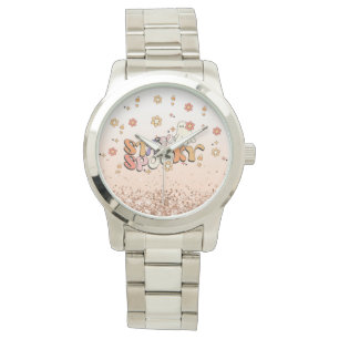 Reloj De Pulsera Glam Purpurina Girly Halloween Stay Spooky
